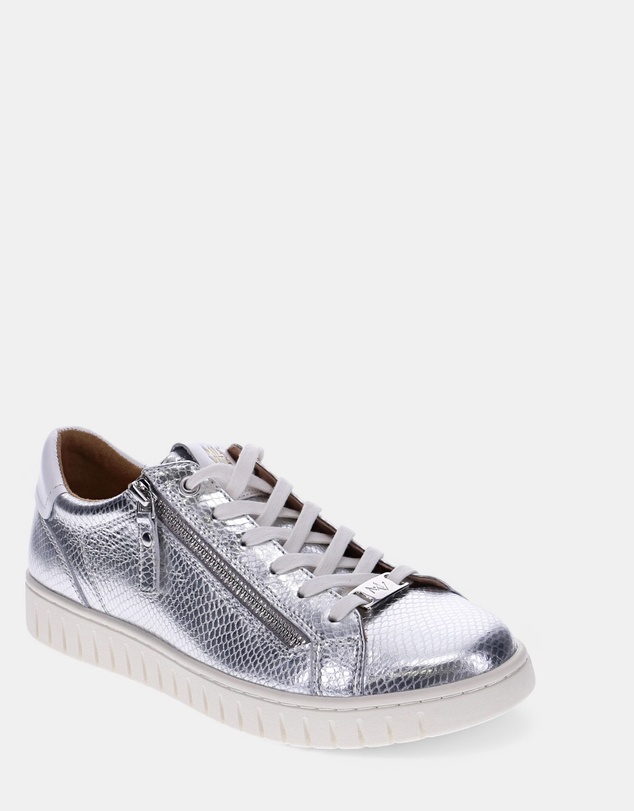Mia Vita - Luna Zip Casual Sneaker - Silver Snake