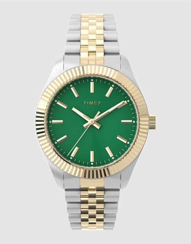 TIMEX - Womens 36mm Legacy Two-tone Case and Bracelet with Green Dial