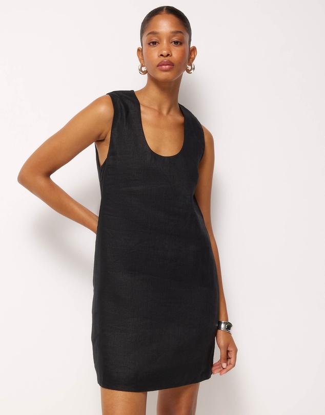 AERE - Orla Linen U-Neck Mini Dress