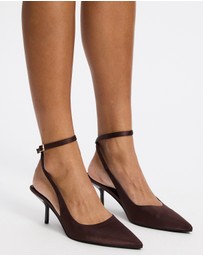 Atmos&Here - Kaia Satin Sling Back Heels