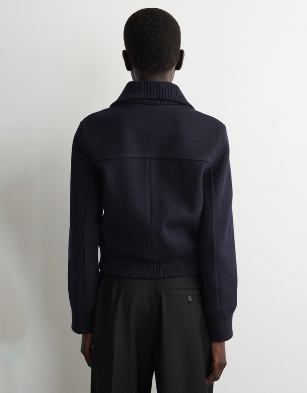 COS - Ribbed-Collar Boiled Merino Wool Jacket