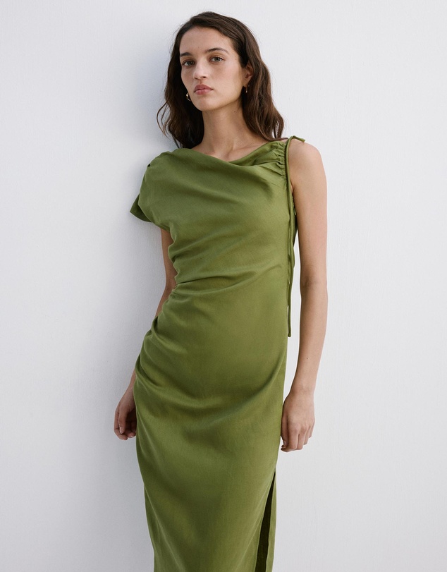 M.N.G - Asymmetric Side Ruched Dress