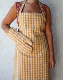 Mosey Me - Mango Seersucker Oven Mitt
