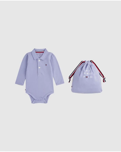 Tommy Hilfiger - Pique Long Sleeve Polo Bodysuit Gift Set - Baby