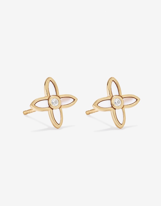 Michael Hill - Mother of Pearl Flower Pendant and Stud Earrings Set in 18kt Gold Vermeil