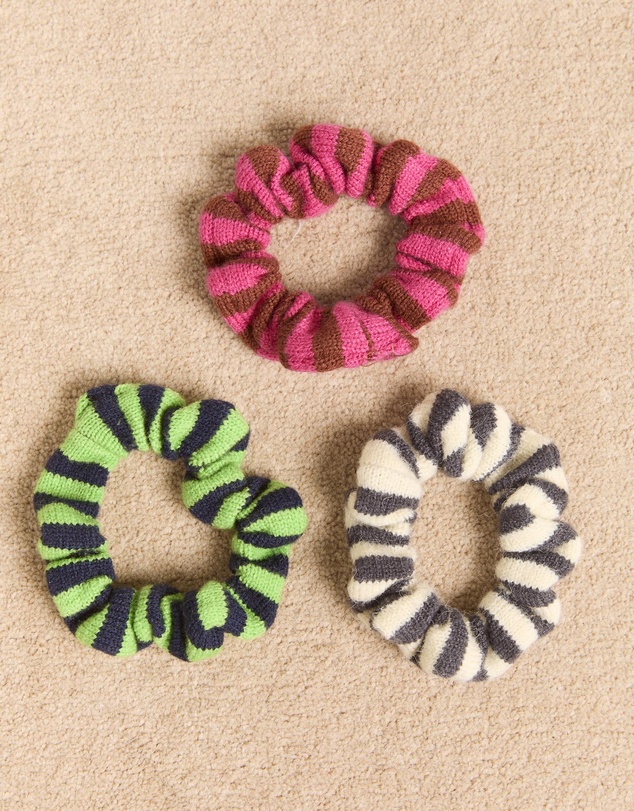 Damson Madder - Stripe Knitted Scrunchies