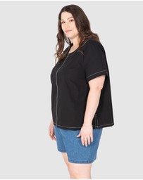 Love Your Wardrobe - Eden Contrast Stitch Top