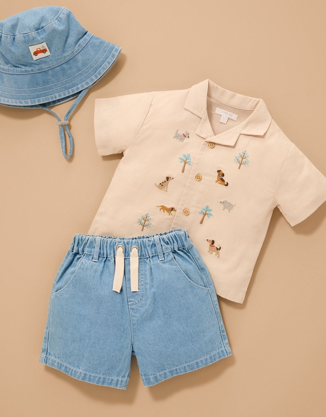 Purebaby - Relaxed Embroidered Shirt-Kids-Babies