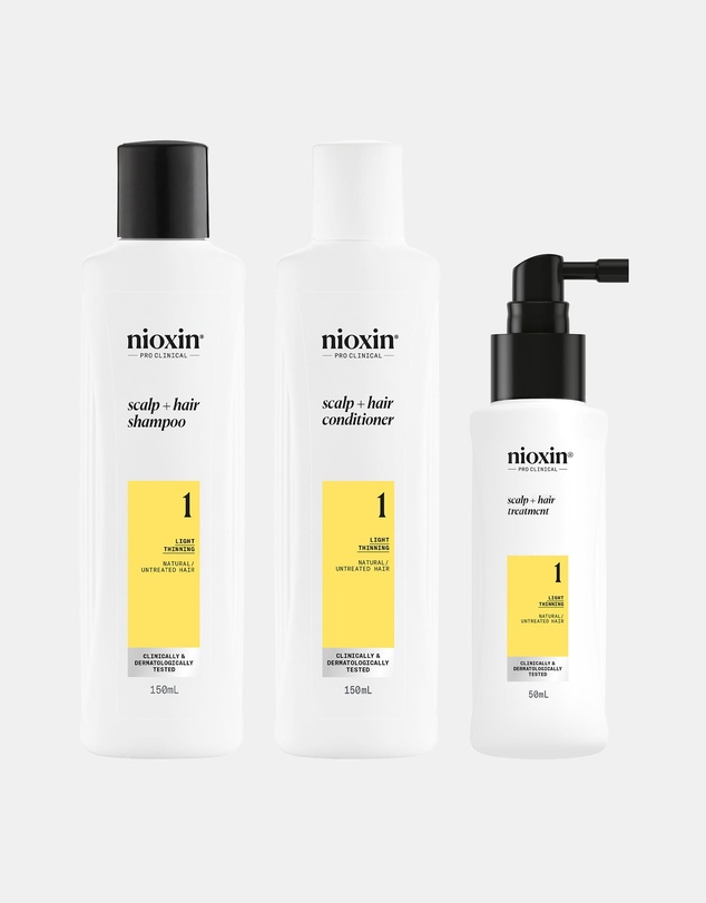 Nioxin - Nioxin Scalp + Hair Thickening System 1 - Hair Thickening System For Natural Hair With Light Thinning- Includes Shampoo, Conditioner And Scalp Treatment