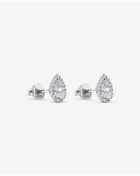 Michael Hill - Pear Cubic Zirconia Halo Stud Earrings in Sterling Silver