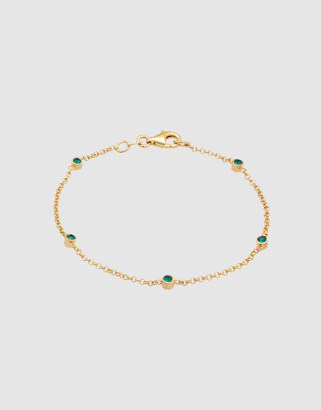 Elli Jewelry - Green Crystal Filigree Bracelet in Gold-Plated 925 Silver