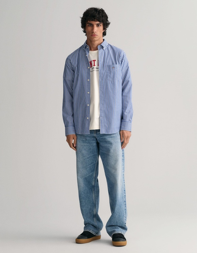 Gant - Regular Fit Striped Poplin Shirt