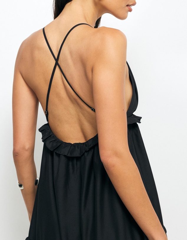 AERE - Ivara V-Neck Tiered Maxi Dress