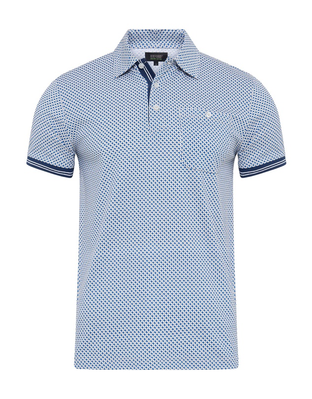 Oxford - Milo Print Jersey Polo With Pocket