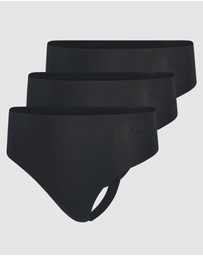 adidas Sportswear - 3 Pack Active Micro Flex High Waist Thong Underwear