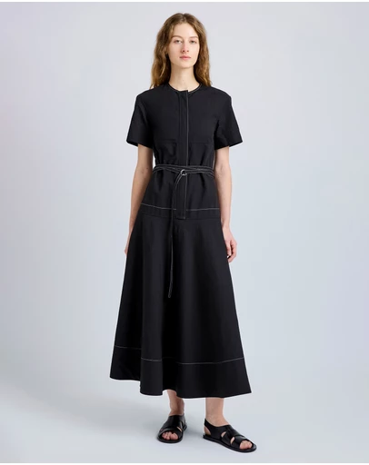 Proenza Schouler White Label - Elizabeth Dress In Solid Cotton Linen
