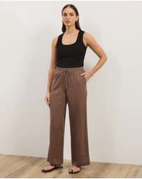 Atmos&Here - Elis Cotton Pants With Drawstring Detail At Waist