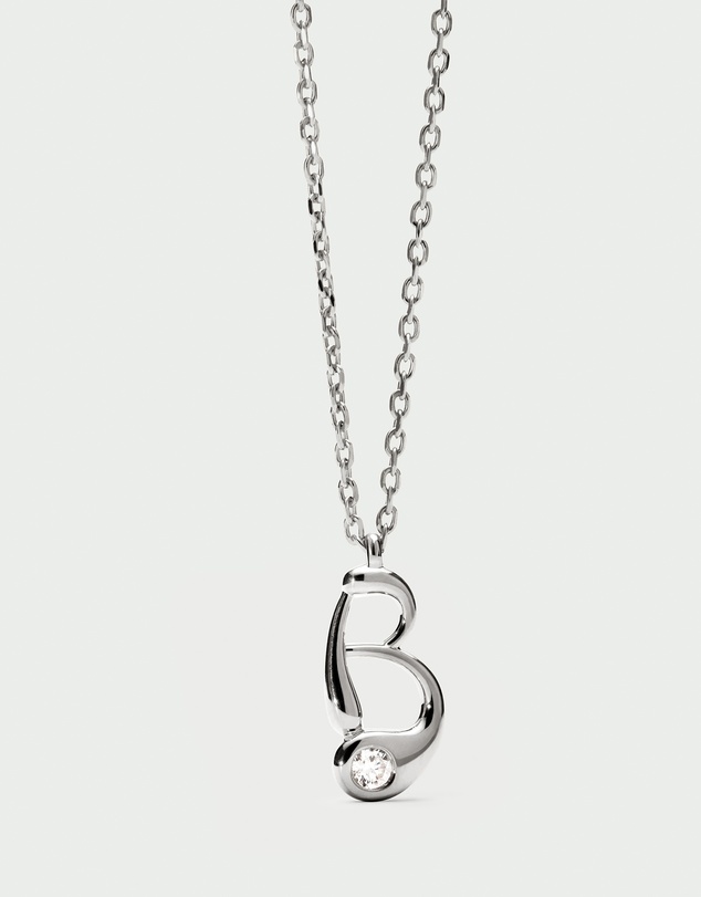 PDPAOLA - Initial 2026 B Silver Pendant Necklace