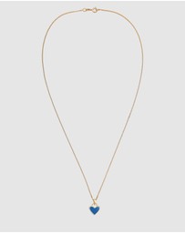 Elli Jewelry - Necklace Heart Pendant Cute with Enamel Blue in 925 Sterling Silver Gold Plated
