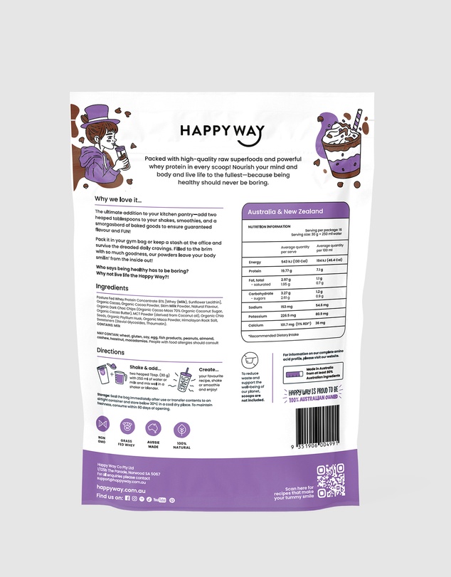 Happy Way - Double Choc Chip Whey Protein 500g