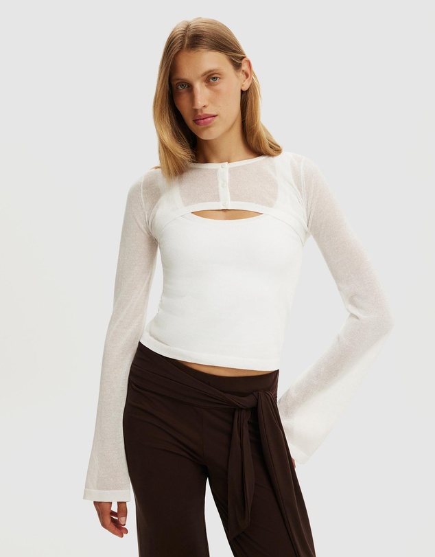 Cotton On - Shrug Sheer Knit Top