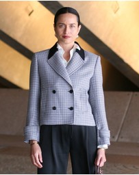 SABA - Prudence Wool Check Peacoat
