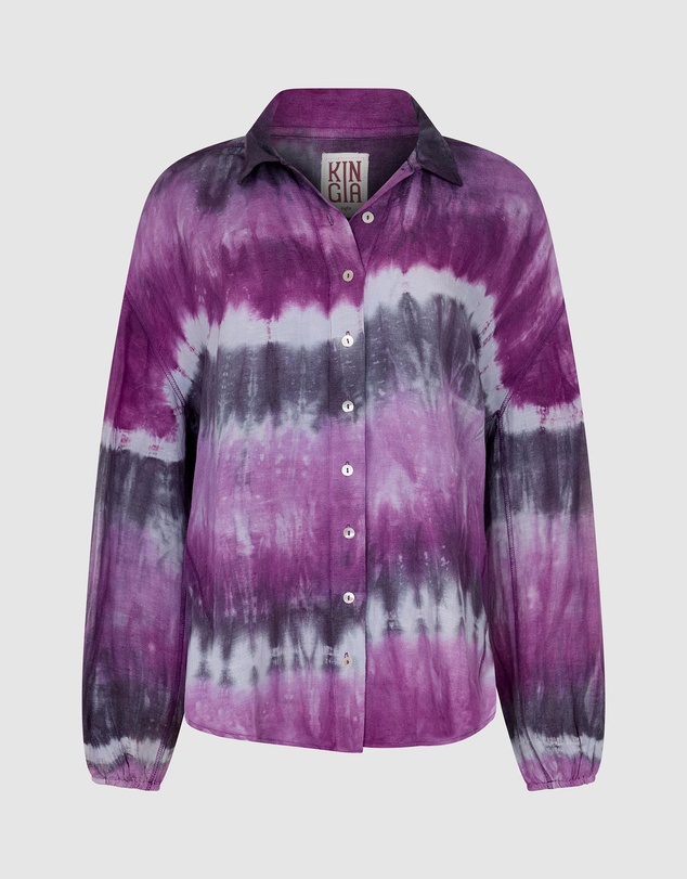 KINGA CSILLA - Purple Wave Chalm Shirt