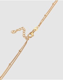Elli Jewelry - Necklace Choker Layer Cross Pendant with Zirconia in 925 Sterling Silver Gold Plated