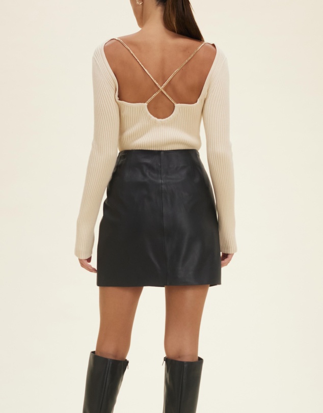 Minima Esenciales - Lena Leather Mini Skirt