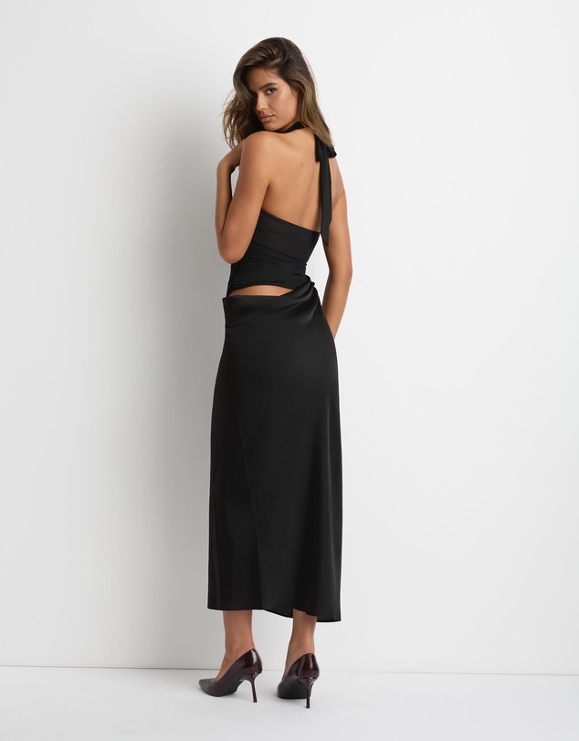 Dazie - She's Cool Mesh And Jersey Maxi Dress