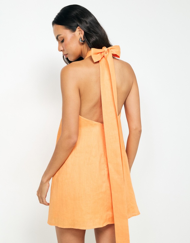 AERE - Kyla Tie Back Linen Mini Dress