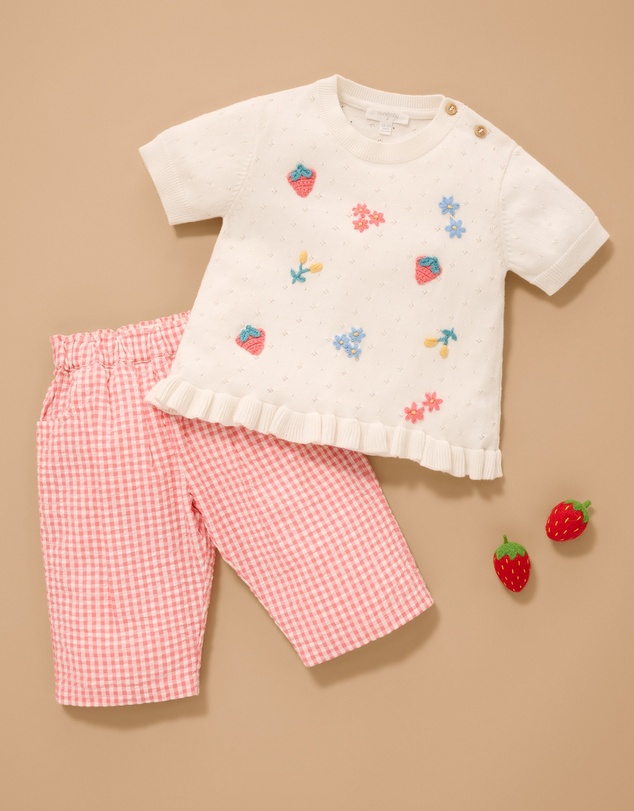 Purebaby - Gingham Baggy Pants- Kids-Babies