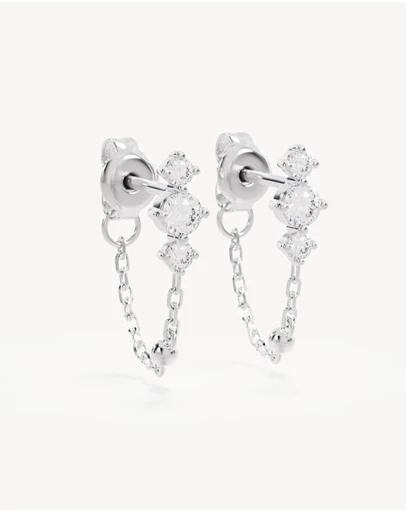 By Charlotte - In the Stars Chain Huggie Earrings