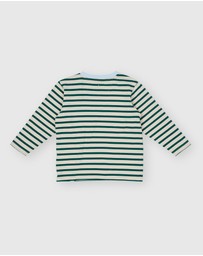 Goldie + Ace - LS Stripe Logo Top - Babies-Kids