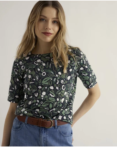 Seasalt - Poisson Printed T-Shirt in GOTS-Certified Organic Cotton Jersey