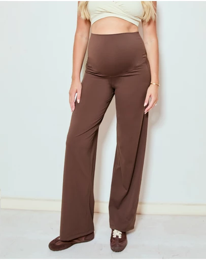 Soon Maternity - Wide Leg Overbelly Leggings