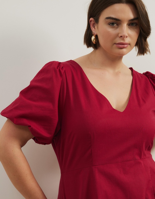 Atmos&Here Curvy - Costa Rica Linen Blend Midi Dress