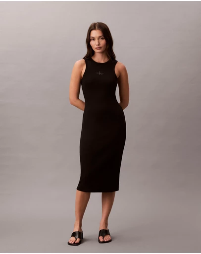 Calvin Klein Jeans - Monogram Rib Midi Tank Dress