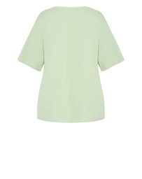 City Chic - Plus size Queen Of Hearts Oversized Tee - lime