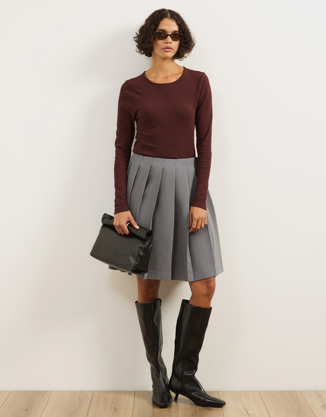 Atmos&Here - Elspeth Pleated Knee Length Skirt
