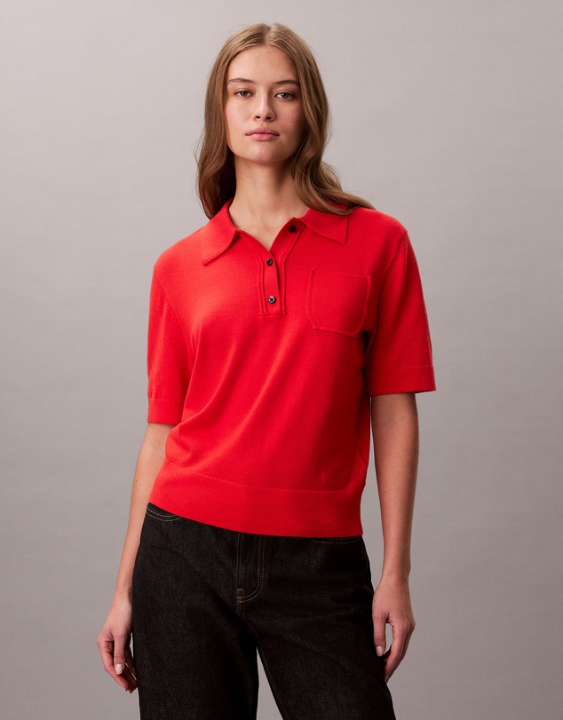 Calvin Klein - Merino Wool Polo Jumper