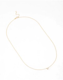 Lovisa - Gold Plated Sterling Silver Round Cubic Zirconia Dainty Necklace