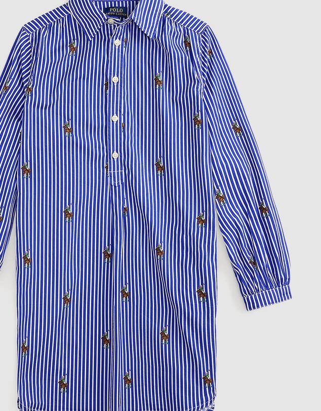Polo Ralph Lauren - Polo Bear Striped Cotton Shirtdress - Kids-Teens