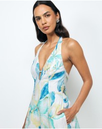 AERE - Kira Linen Halter Midi Dress