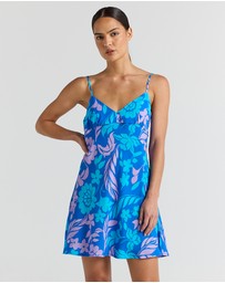 Poolside Paradiso - Vanuatu Slip Bias Dress - Ocean