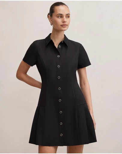 Forever New - Gigi Pleated Button Down Mini Dress