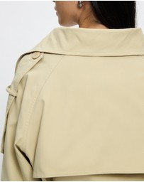 Lioness - Blanc Cropped Trench Coat - ICONIC EXCLUSIVE