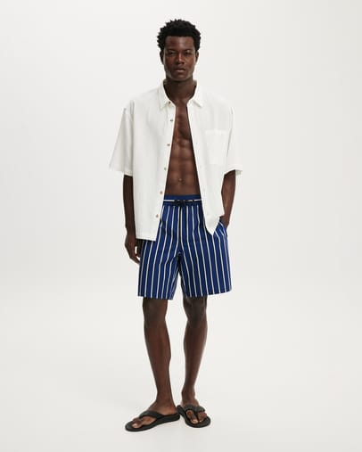 ROYAL BLUE STRIPE SEERSUCKER