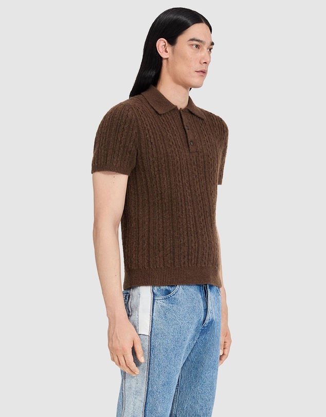 MM6 Maison Margiela - Cable 7G Knit Polo Shirt