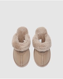 EVERAU - Australian Shepherd Ugg Waffle Slipper Sheepskin Upper House Shoes